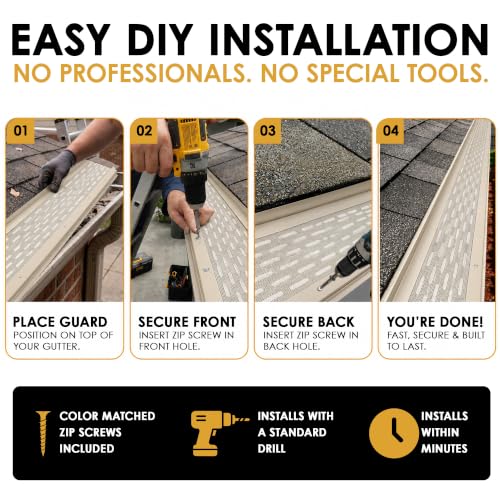 Image of DIY Gutter Guards, 5 Inch, 100 FT, Stainless Mesh, Sandcastle