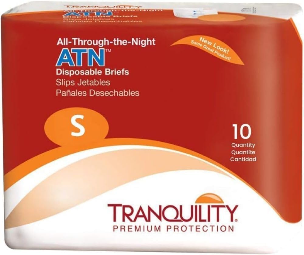 ATN (All-Through-the-Night) Adult Disposable Briefs - Small - 100 ct