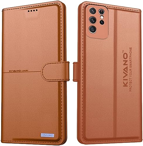 Image of KIVANO Compatible with Samsung Galaxy S21 Ultra 5G Flip Cover | Leather Finish | Inside Pockets & Inbuilt Stand | Shockproof Wallet Style Magnetic Closure Back Cover Case