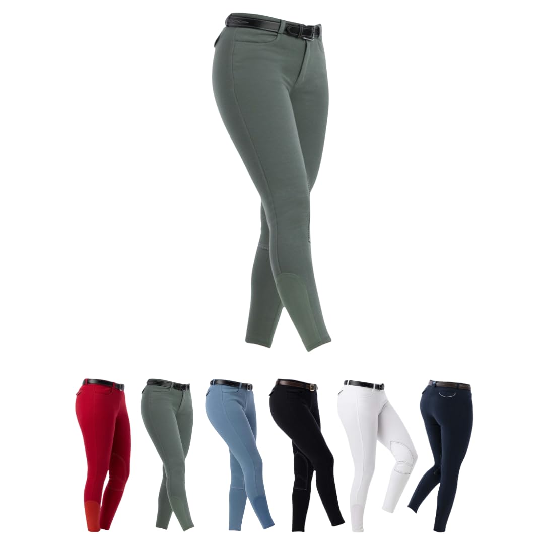 Pantalon RIDING WORLD "Alexandrie" enfant - Couleur : vert, Taille : 12 ans