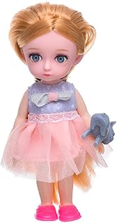 Generic Plastic Small Retty Doll With Long Hair And Small Dog Suitable For Girls Set Of 2 Pieces - Multi Color