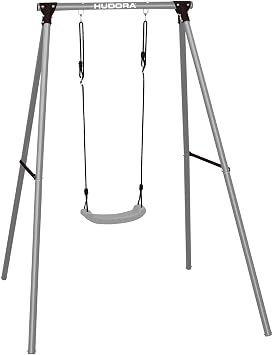 HUDORA Start Swing Frame Including Swing Board - Weatherproof Outdoor Swing Made of High-Quality Steel - Safe Childrens Swing for the Garden - Swing Frame for Children with Adjustable Ropes