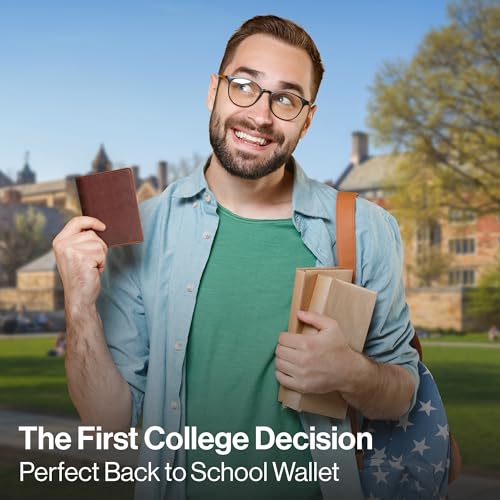 Classic Trifold Wallet for Men, RFID Blocking, Double Bill Compartment, Full Grain Cowhide Leather Wallet, Vintage Brown2