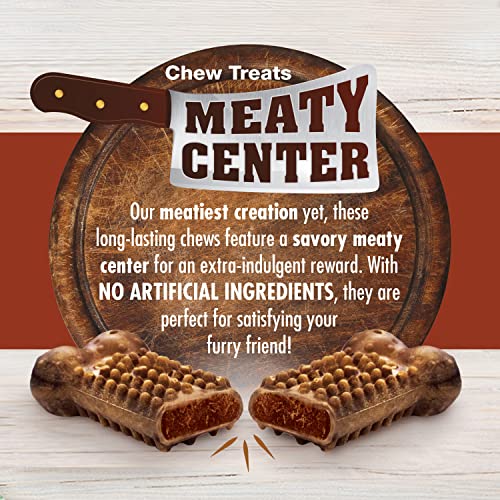 Image of Nylabone Healthy Edibles Natural Dog Chews Long Lasting Meaty Center Beef Flavor Treats for Dogs, Small (12 Count) (Pack of 2)