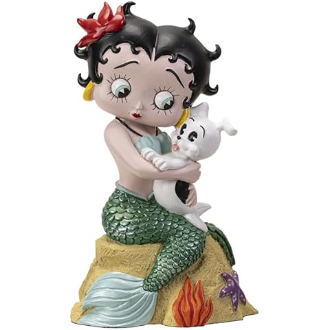 Pacific Trading Betty Boop Mermaid Figurine, 7.5-inch Height, Cold Cast Resin Cover