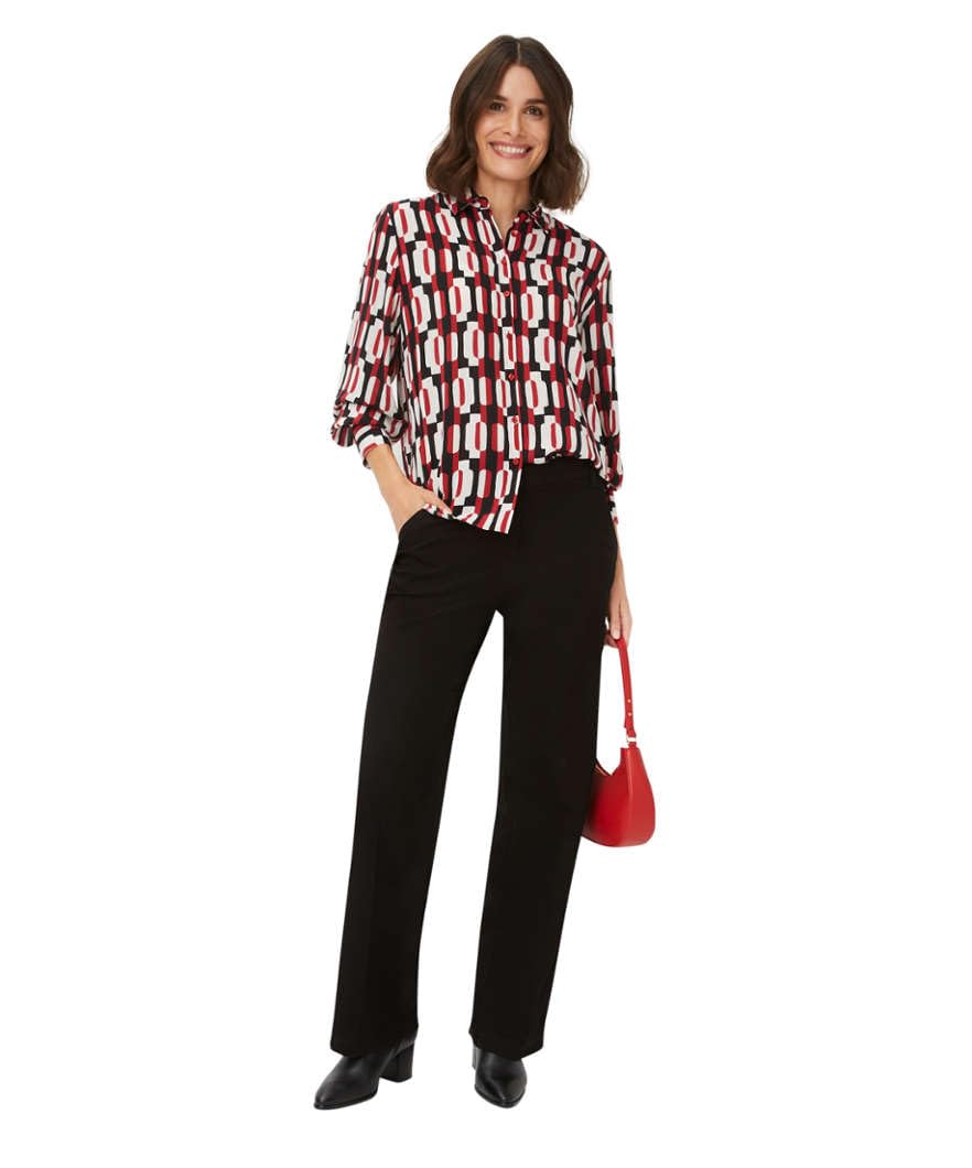 BRAX Damen Style Vic Shiny Viscose Langarm Bluse