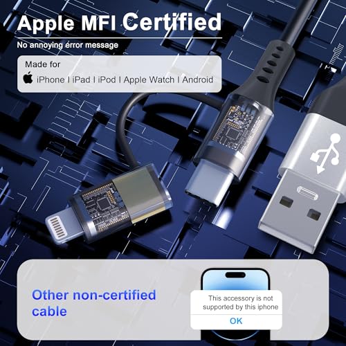 Image of USB to USB-C and Lightning Cable 2 in 1 Coiled Cable Support Carplay & Android Auto [MFi & 3A Fast Charge & Data Sync] Coiled Lightning and USB C Cable for iPhone 17 /16 /15 /14 /13 /Android, Silver