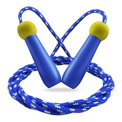 Cuerda de Saltar MAKACTUA para Niños Ajustable de 2M con Mango de Madera Cover