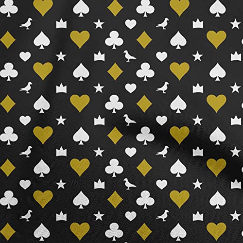 oneOone Cotton Jersey Olive Green Fabric Poker Card Dress Material Fabric Print Fabric By The Yard 58 Inch Wide-22
