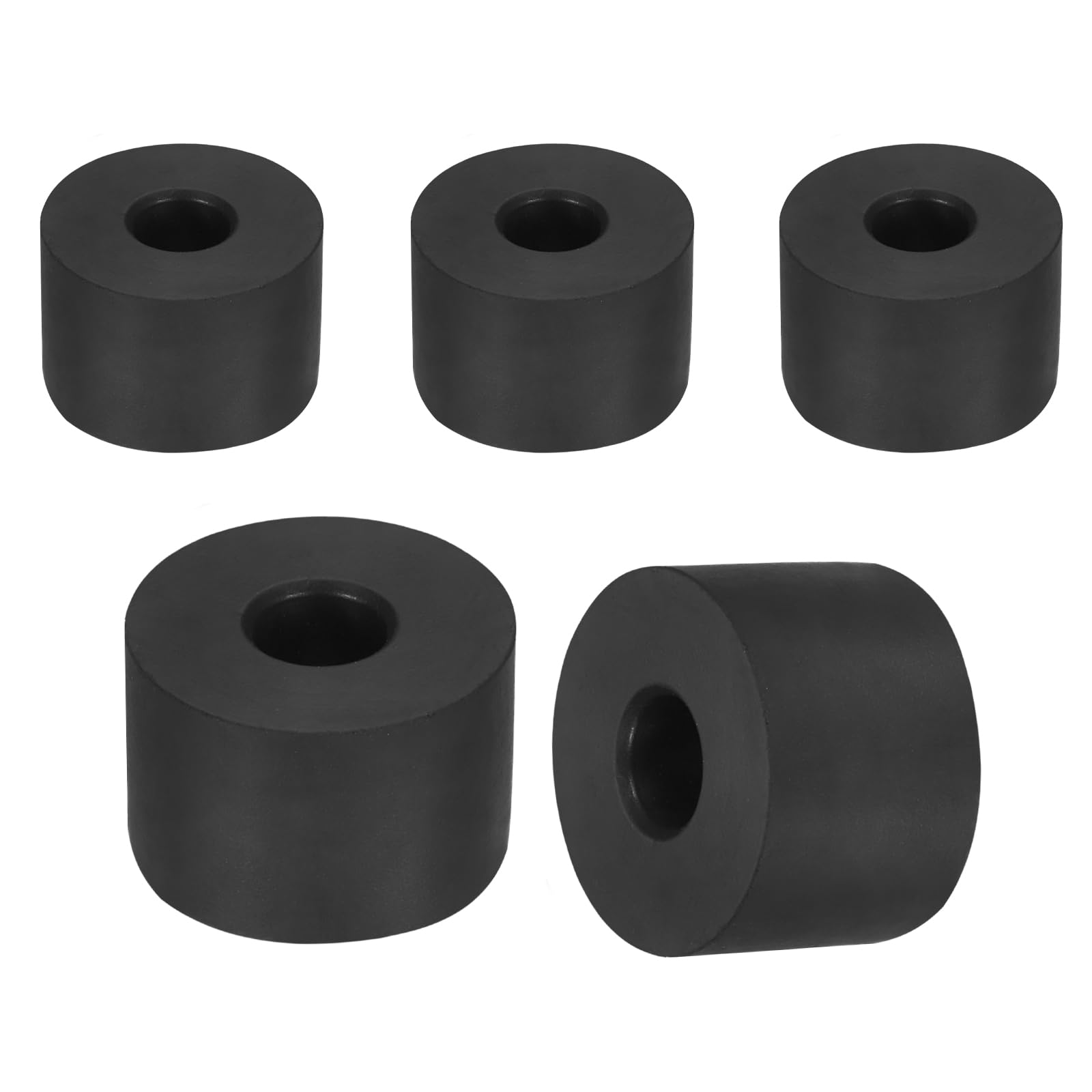 sourcing map 25Pcs Rubber Spacers, 25mm OD, 10mm ID, 5mm Thick Black Round Anti Vibration Rubber Pads Isolation Bushings Washer for Home Cars Boat(0.98" OD x 0.39" ID x 0.2" Thick)