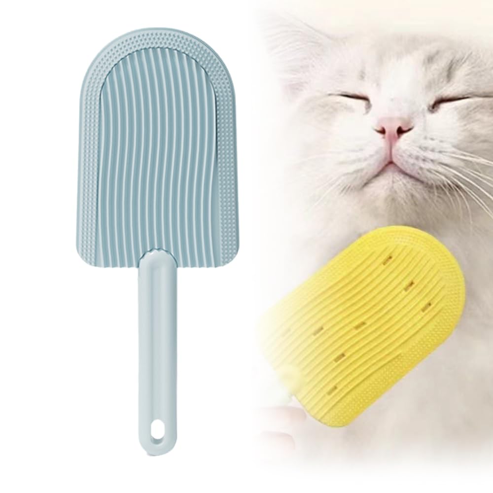 2024 New Washable Silicone Pet Brushes, Cat & Dog Grooming Shedding Tool - Simulated Cat Tongue Comb (Blue)