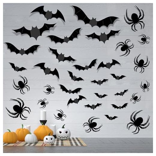23+ Spooktacular Halloween Wreaths You Need to See This Season 5 encavy 68 Pcs Halloween Bats and Spiders Wall Decorations DIY Halloween Party Supplies 3D Plastic Decoration Realistic Scary Decor Black Stickers for Home Window Wall Decal Indoor Outdoor Decor