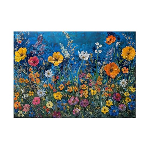 Peinture abstraite florale WODJEM décoration murale chambre