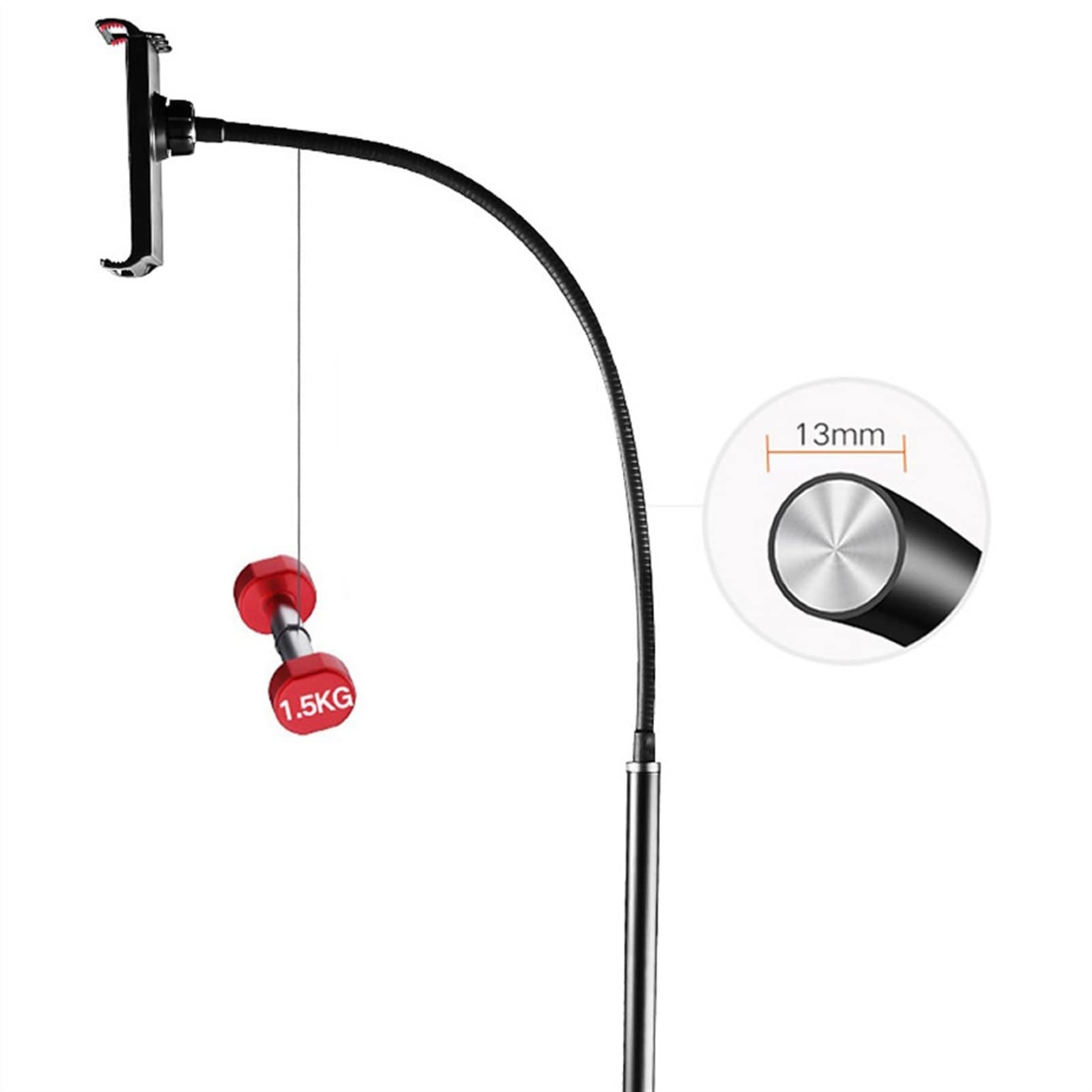 Soporte Tablet Soporte de la tableta del piso, soporte de teléfono de tableta flexible de cuello de ganso, 1.76m de alta tableta universal del brazo for 4-12.9inches Tableta de teléfono móvil Accesori