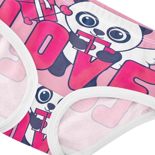Toddler Girls Underwear 2t Cotton Girl Panties Cute Funny Briefs Kids Undies Cupid Panda Love Pink4