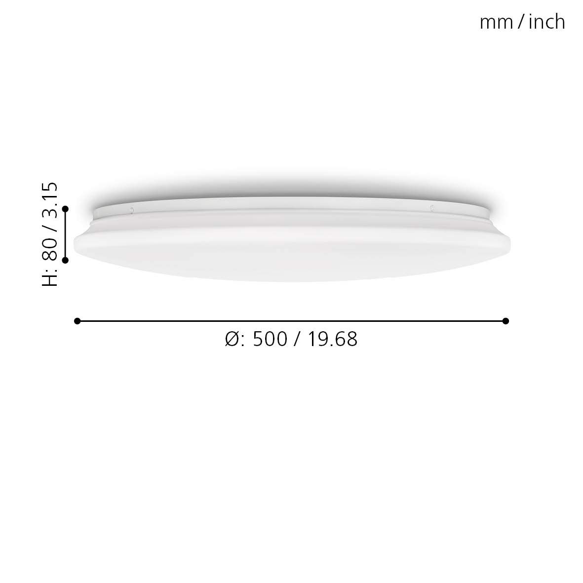 Eglo Plafonnier LED POGLIOLA-S, Ø 50 cm, lampe de plafond pour salon