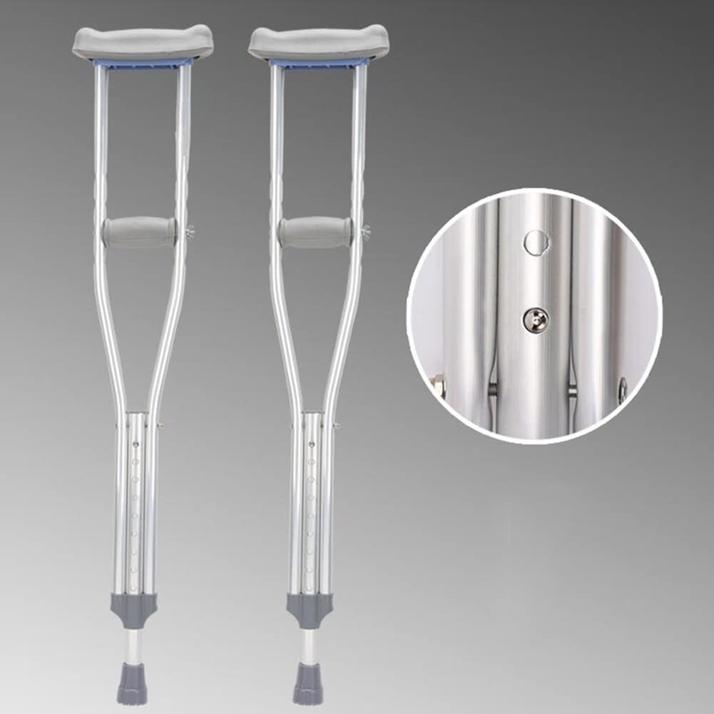 Stampelle per Adulti in Alluminio, Stampelle da Passeggio Mediche con Ascella e Impugnatura, Stampelle Standard Regolabili per Giovani/Adulti/Adulti Alti, 1 Paio (Dimensioni : 112 cm) anniversario