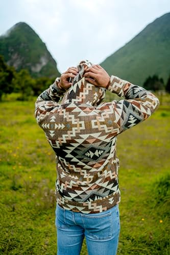Image of Handmade Alpaca Sweater for Men or Women, Vibrant Colors, Soft and Hypoallergenic, Crafted by Otavalenos Artisans in Ecuador.