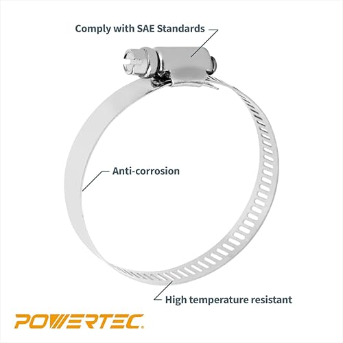 Miniatura 3 de POWERTEC 50107 Abrazaderas de manguera de transmisión sin fin de ancho de banda de 12 pulgada  Capacidad de sujeción de 1116 pulgadas a 1-14