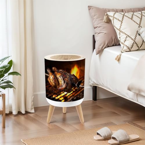 Papelera pequeña con tapa 1.8 galones para cocina y baño miniatura 2