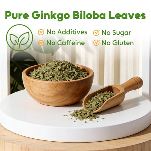 Image of Olvvla - Ginkgo Biloba Tea Bags - 75 Count - Premium Ginkgo Biloba Leaves | 100% pure ginkgo leaf herbal tea, light earthy flavor, naturally mild relaxing nutrients, caffeine-free hot brew ready