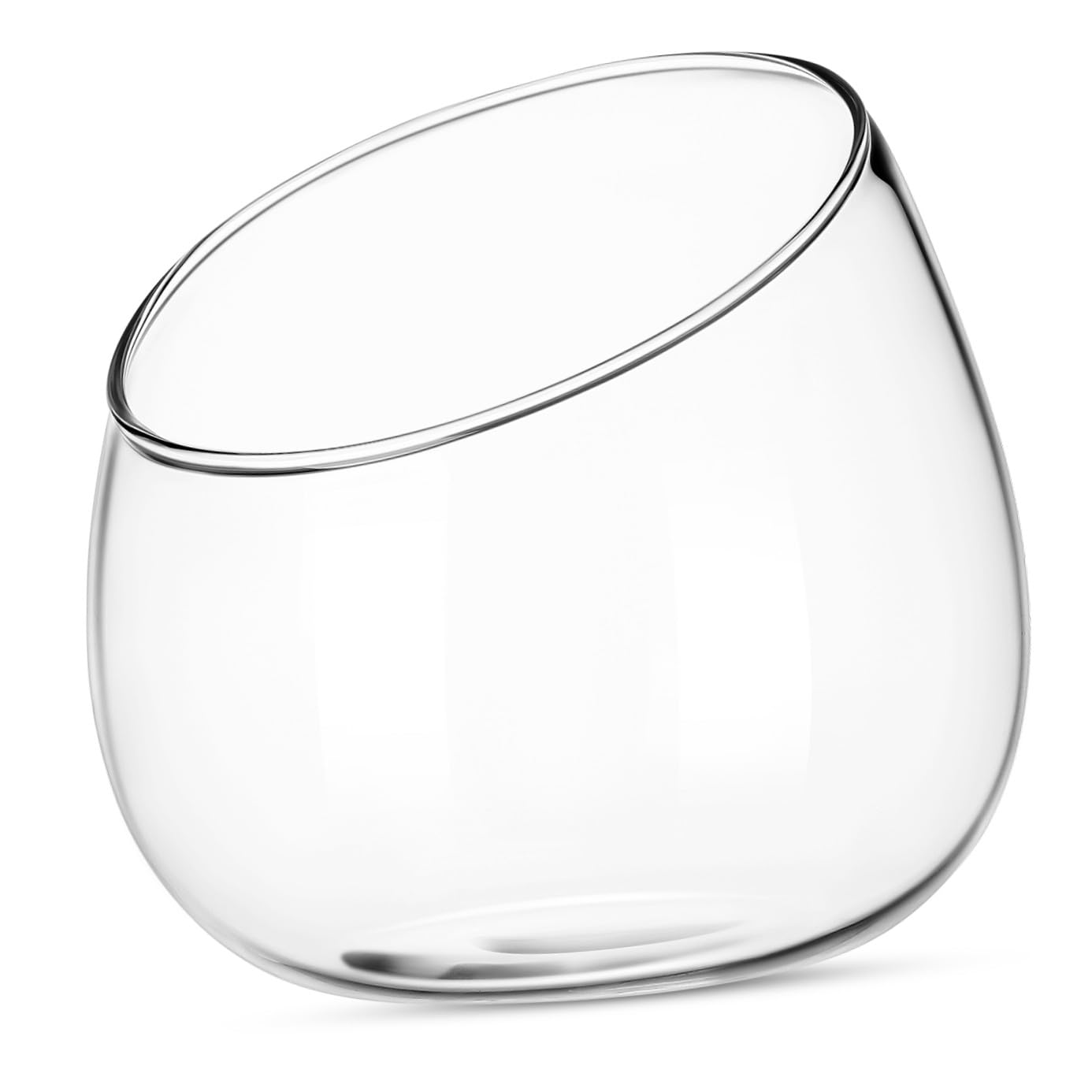 Terrario de Vidrio con Boca Inclinada para Plantas y Musgo, Maceta Decorativa Versátil y Elegante para Interiores y Centros de Mesa