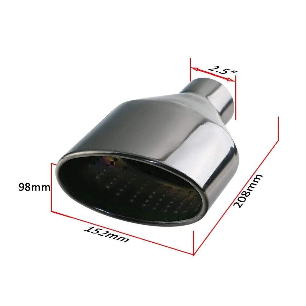 SAIBOL Auspuff Endrohr - Herzförmige Auspuffspitze Edelstahl Für 1,5-2,3 Zoll Einlass