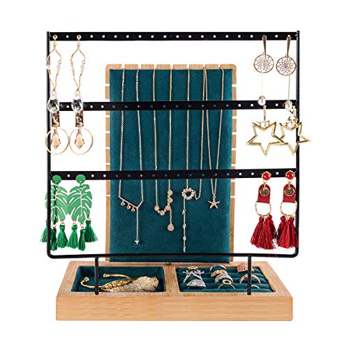 Betykuku Earring Holder, Jewelry Stand, Rotating Necklace Holder Stand & Metal Earring, for Necklaces Bracelet Earring Ring