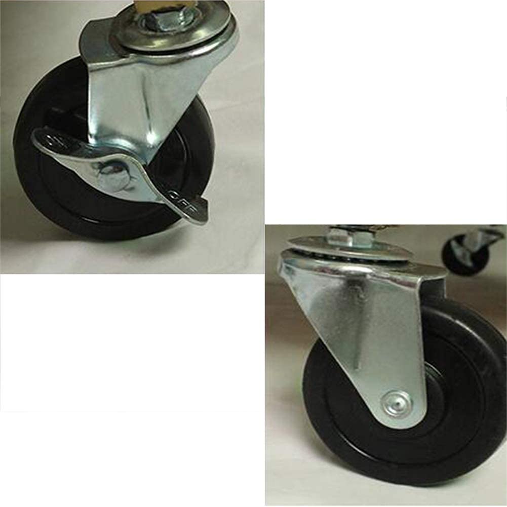 Carrito Multifuncional de Almacenamiento, Bebidas, Servicio de Alimentos, Bandejas, Carritos, Acero Inoxidable, Organizador de 2 Niveles, Multifunción, Ruedas con Cerradura,80 X 43 X 83 Centíme