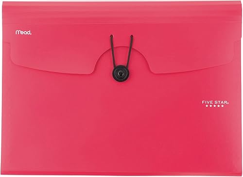Five Star - 1 organizador de archivos expandible de 6 bolsillos diseño de plástico con insertos de pestañas para hojas de 11 x 8-12pulgadas cierre