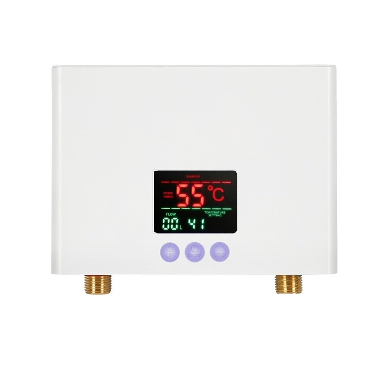 5500W Instant Water Heater Bathroom Kitchen Wall Mounted Electric Water Heater LCD Temperature Display with Remote Control Compact and Durable(Bianco,220 5500W)
