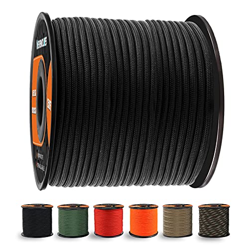 WEREWOLVES 650lb Paracord/Parachute Cord – 9 Strand Paracord Rope – 100′, 200′ Spools of Parachute Cord, Type III Paracord for Camping, Survival