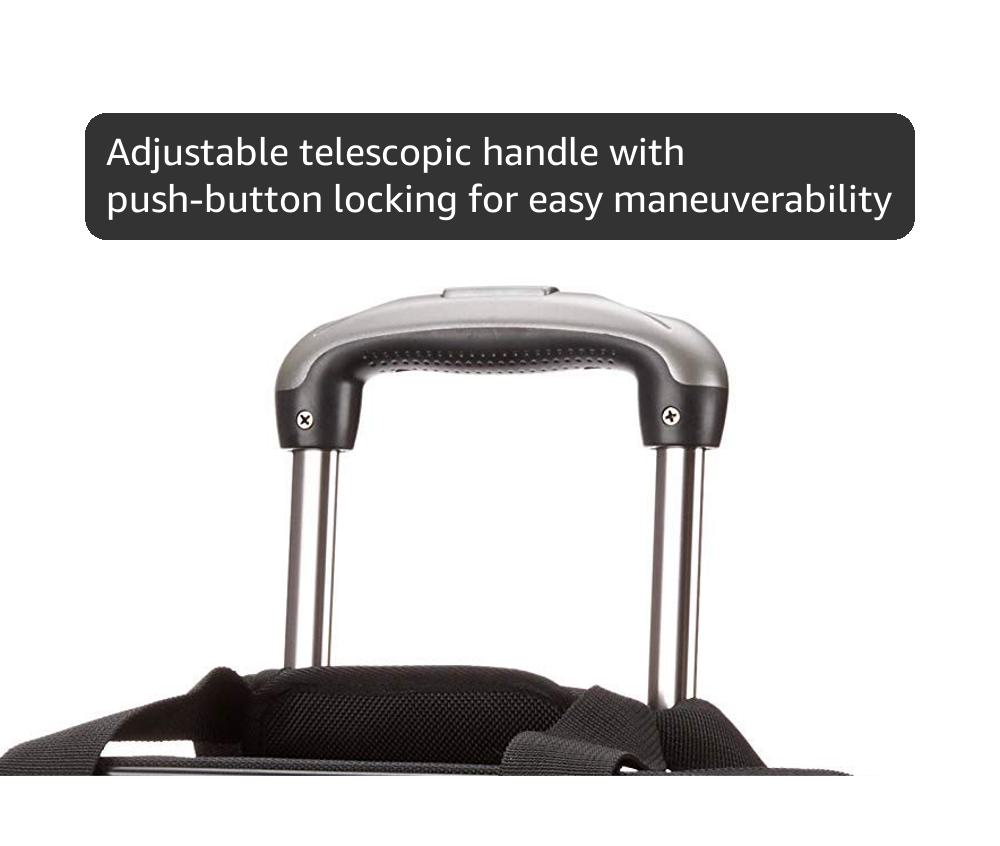 Amazon Basics Rolling Laptop Case, 15.6 in, Black