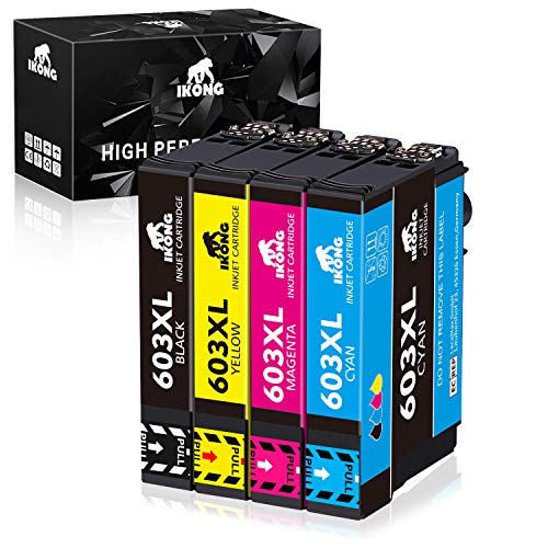 IKONG 603XL Cartouches d'encre Compatible pour Epson 603 603XL à utiliser avec Epson Expression Home XP-2100 XP-2105 XP-3100 XP-3105 XP-4100 XP-4105 Workforce WF-2810 WF-2830 WF-2835 WF-2850