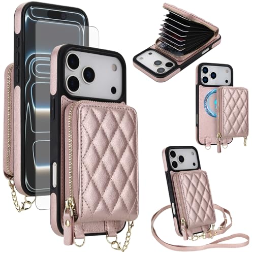 Coque iPhone 17 Pro haut de gamme en cuir portefeuille magnétique et finitions soignées
