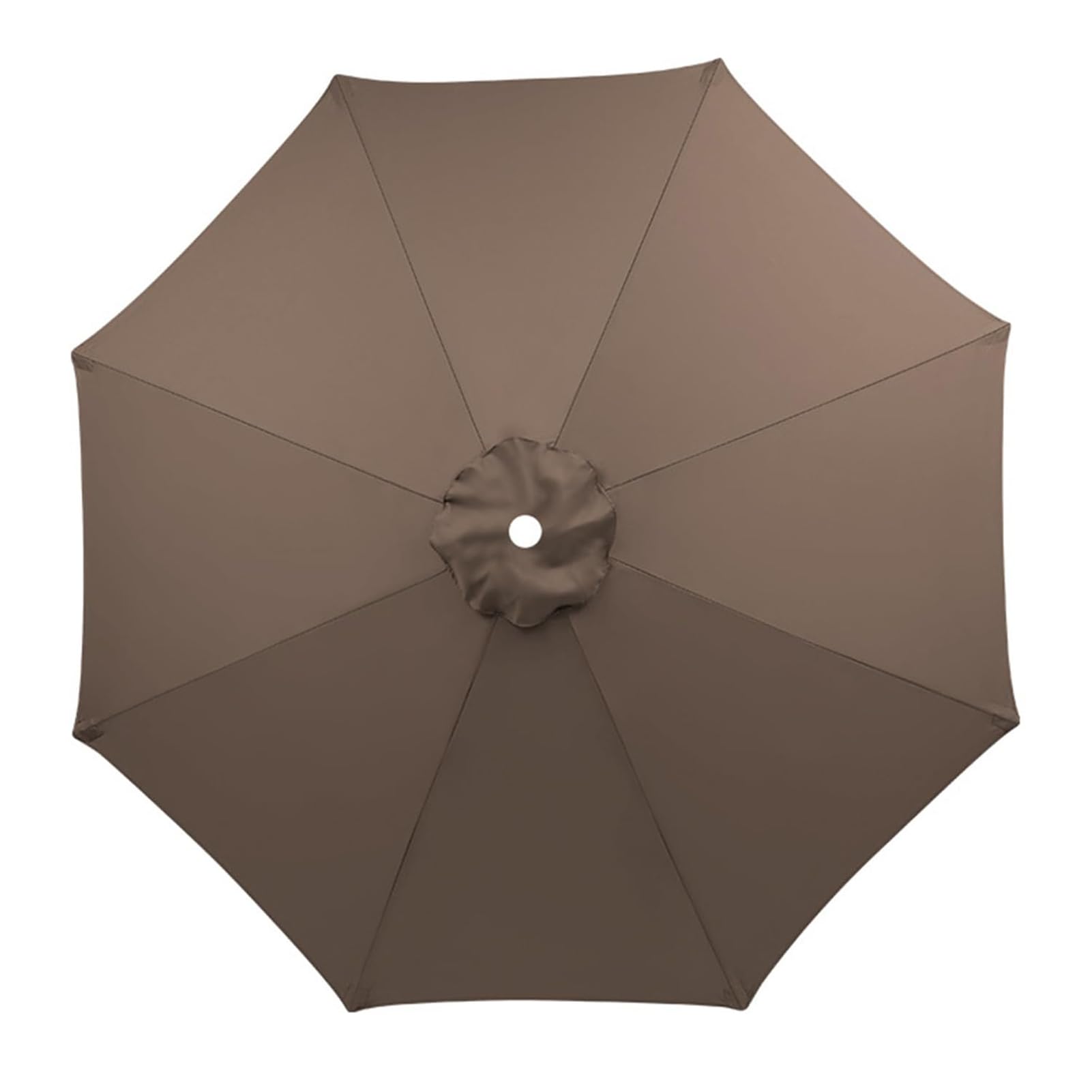 Patio Umbrella 6.5/7.5/9/10ft Replacement Canopy for 6/8 Ribs,Outdoor Market Table Umbrella Canopy Replacement Waterproof UV Protective Umbrella Cloth Fabric(Size:10FT(6-ribs),Color:Light Brown)