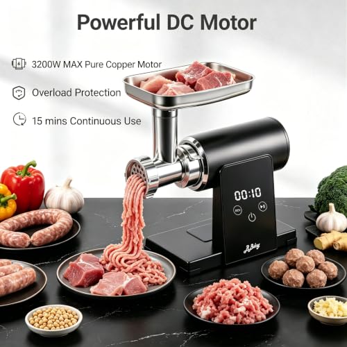 Image of Electric Meat Grinder with Touch Screen, 3200W MAX