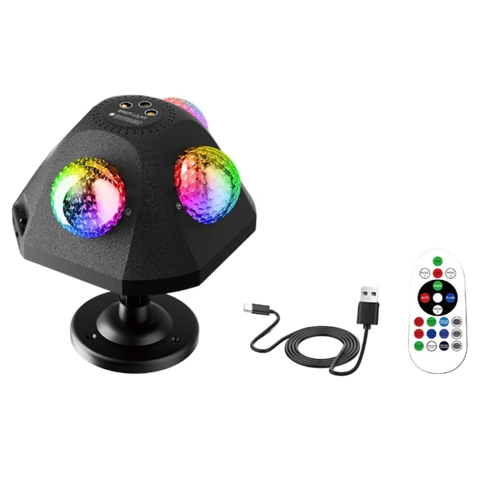 Jnchdghwa Strobe Light Disco Ball for Parties, Sound Activated Party Lights with Remote Control, Dj Stage Lights Indoor Outdoor Decor