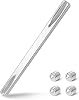 Square Handle Pin 8 mm x 120 mm for Door Handles - Square for Handle Set Door Handles Milled on Both Sides Can be Used on Door Handles Interior Doors Zinc-Plated with 4 Pieces M6 Hex Socket Screws