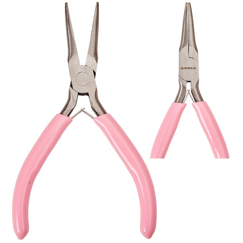 SUNNYCLUE 5 pollici lunga catena pinze per gioielli strumenti a ganasce piatte, mini pinze di precisione per fare gioielli perline forniture hobby
