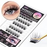 WONSIS Pre-Adhesive Lashes, Self Adhesive Lashes, No Glue Needed, Self Sticking Lash Clusters, 48H Strong Hold, No Sticky Residue, Adhesive DIY Lash Extensions Reusable False Lashes (Allure-10mm)