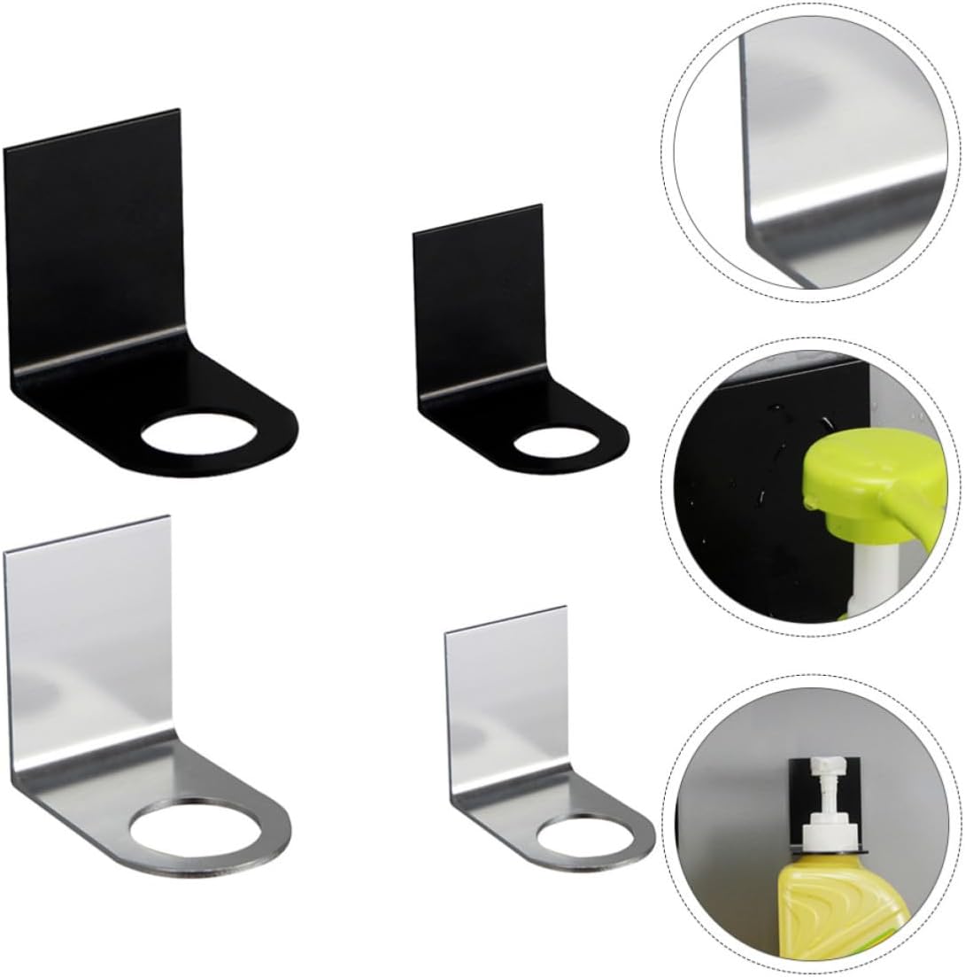 Shower Gel Bottle Rack Bathroom Storage Bracket Space Aluminum 4pcs Wall Mount Heavy-duty Structure Simple Design for Bathroom and Kitchen Organization
