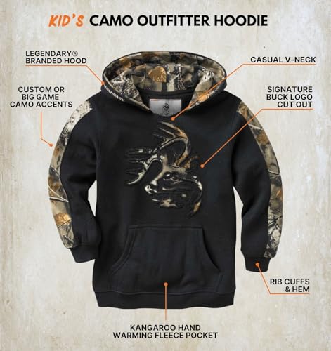 Legendary Whitetails Kids Pullover Hoodie Camo Sweatshirt Comfy V-Neck Design, Onyx, X-Small by Legendary Whitetails - Image 2