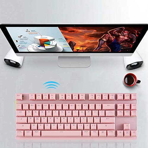 MOTOSPEED 2.4GHz Wireless/Wired Mechanical Keyboard 87Keys Led Backlit Red Switches Type-C Gaming Keyboard for Gaming and Typing,Compatible for Mac/PC/Laptop