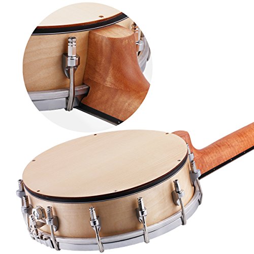 Image of Kmise 4 String Banjo Ukulele Ukelele Banjo lele Uke Concert 23 Inch Size Maple Sapele Wood