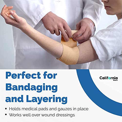 Image of Self-Adhesive Bandage Wrap - Suitable for All Sports - Breathable Athletic Tape for Wrists - Knee and Ankle - Self Adhesive Bandage- 4 Inch- 12 Pack - Brown