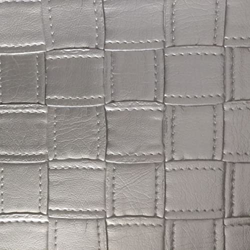 Tissu en similicuir matelassé argenté rouleau de 10m pour tapisserie et grands travaux de couture