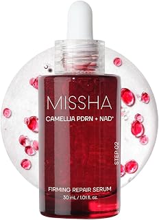 MISSHA PDRN NAD+ Firming Repair Serum, Korean Face Serum, 1.01 fl oz | Camellia PDRN, NAD+ capsules, fermented superfood complex, lightweight hydration, healthy-looking glow