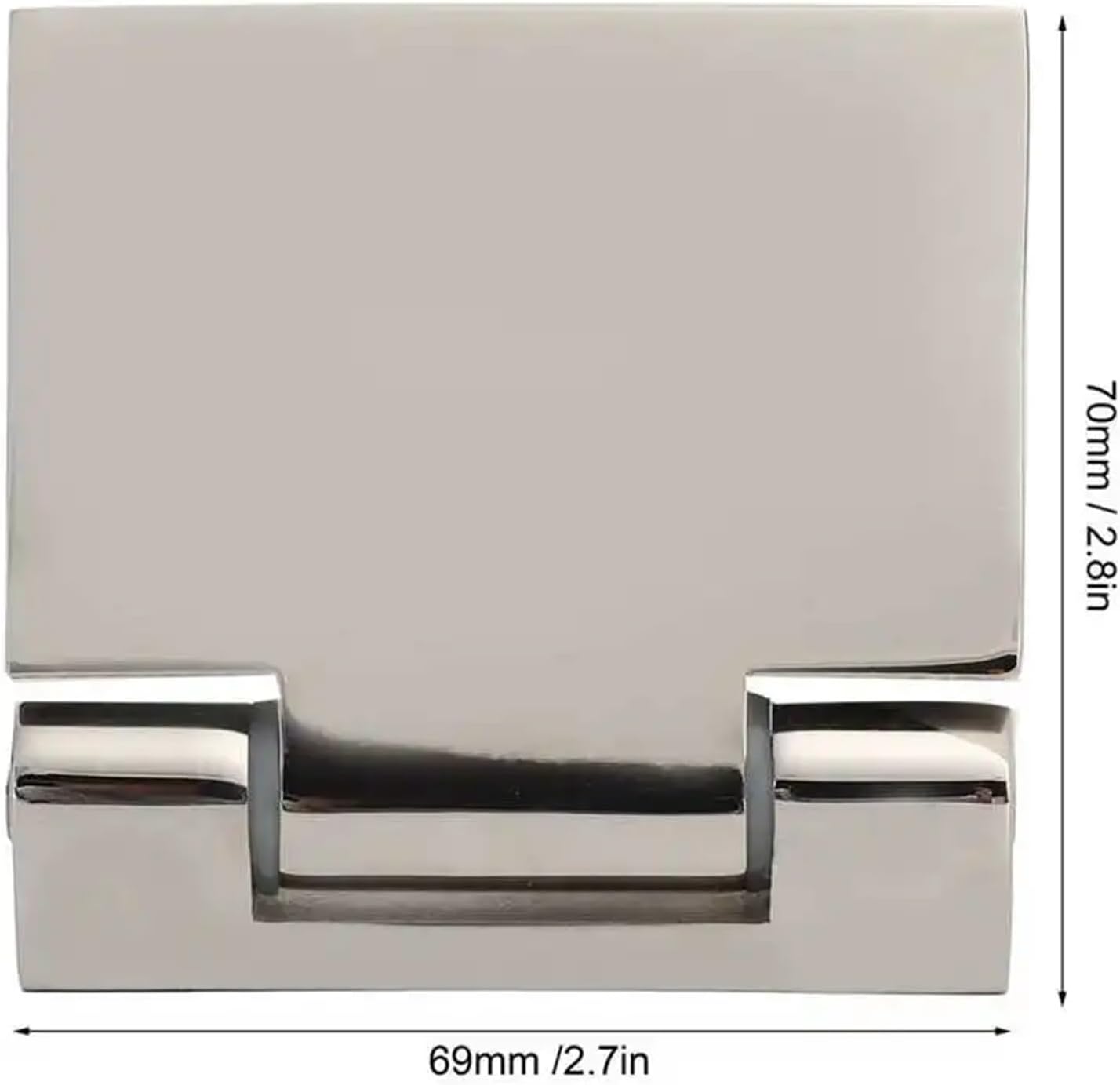 Single side slanted stainless steel hinge for bathroom glass door, hardware for home office furniture and windows.