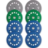 AMGYM Color Olympic Bumper Plate, Weights Plates, Bumper Weight Plate, Steel Insert, Strength Training(250lb set)